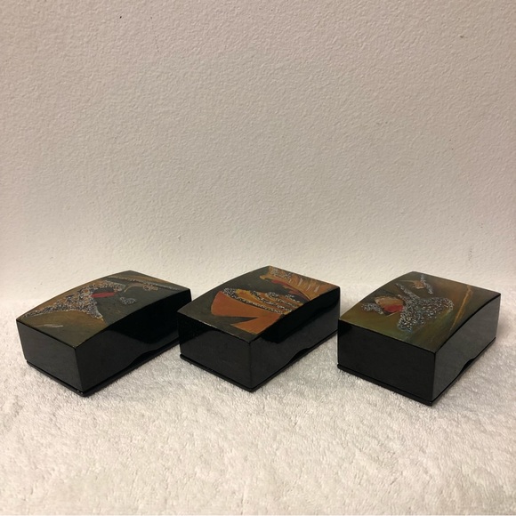 Storage & Organization | Vintage Boxes Are Black With An Abstract ...
